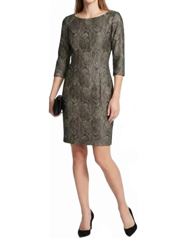 Metallic Jacquard Dress