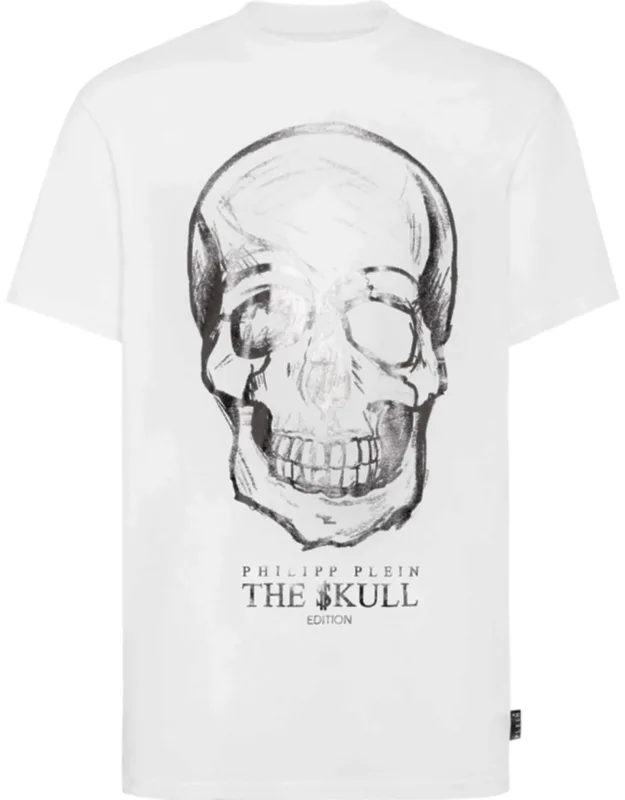 T-shirt Round Neck Ss Featuring Iconic Skull And Saffian Leather Patch