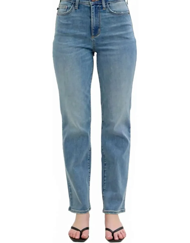 High Waisted Straight Fit Jeans
