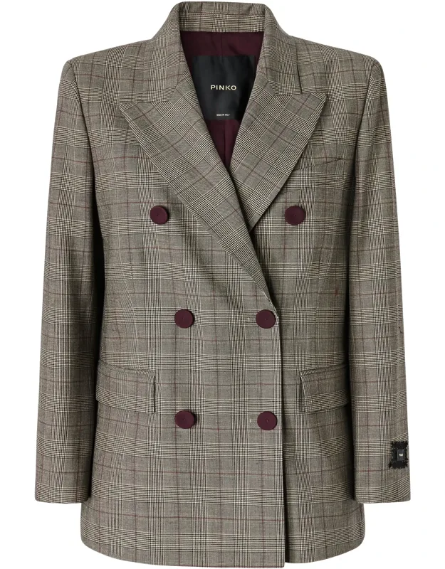 Prince Of Wales Check Wool-blend Blazer