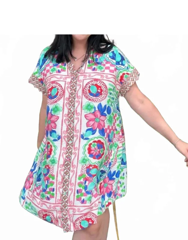 Mediterranean Print Dress
