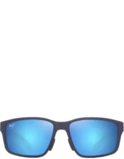 Matte Blue Rectangular Sunglasses