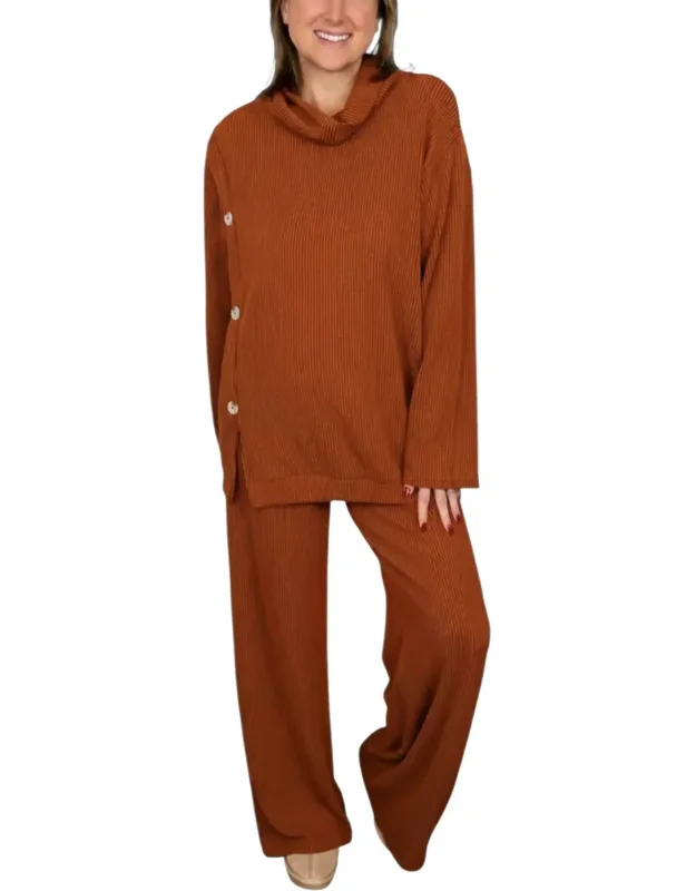 Soft Moments High-rise Ribbed Wide Leg Pants Set