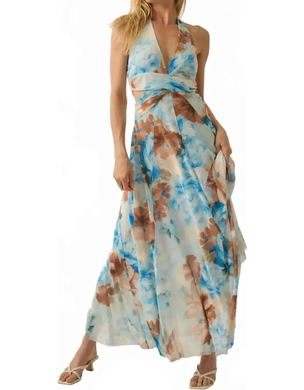 Floral Halter Maxi Dress