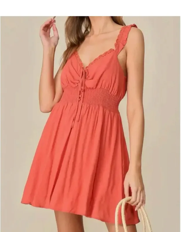 Eyelet Ruffle Cami Dress