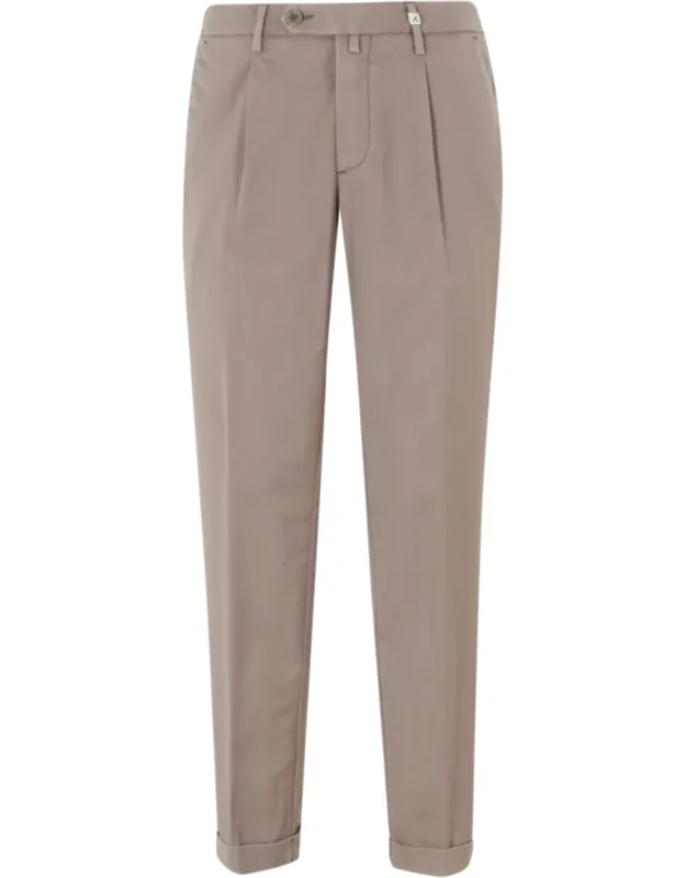 Turtledove Turn-up Waist Loops Wool Trousers