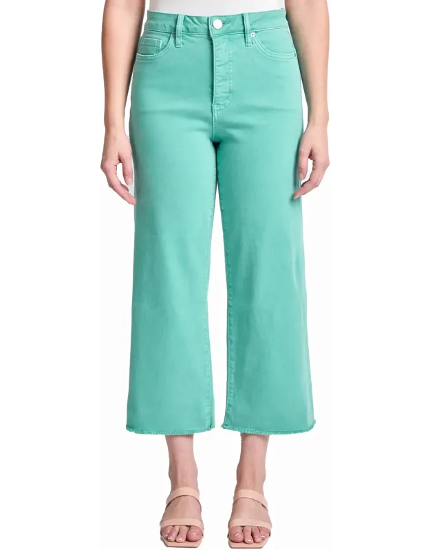 High Rise Cropped Wide Leg Jeans