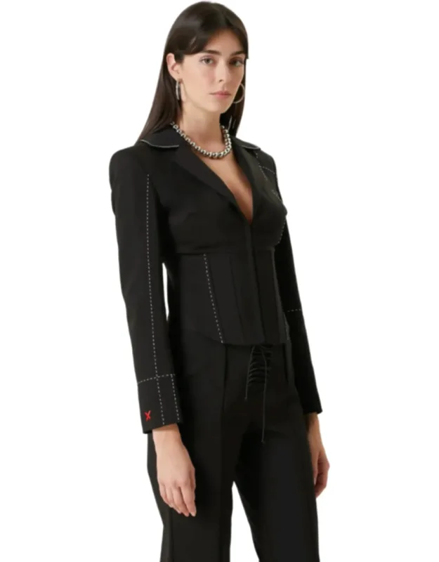 Stitch Detail Corset Blazer