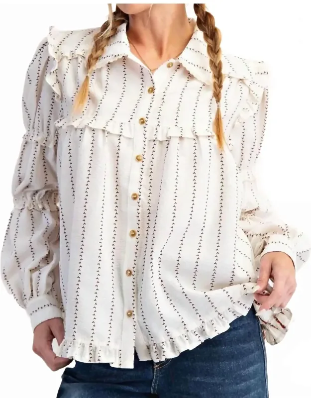 Textured Woven Button Down Shirt
