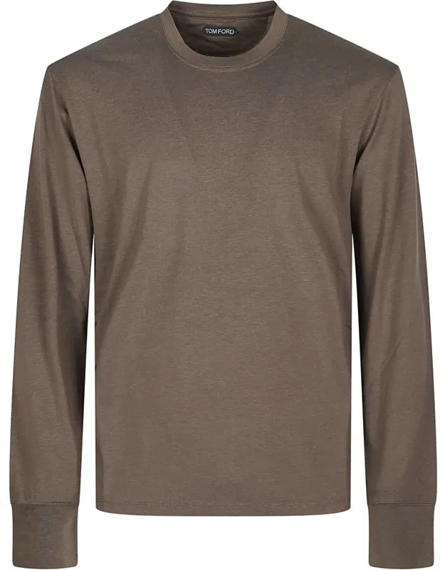 Ribbed-cuff Lyocell-blend T-shirt
