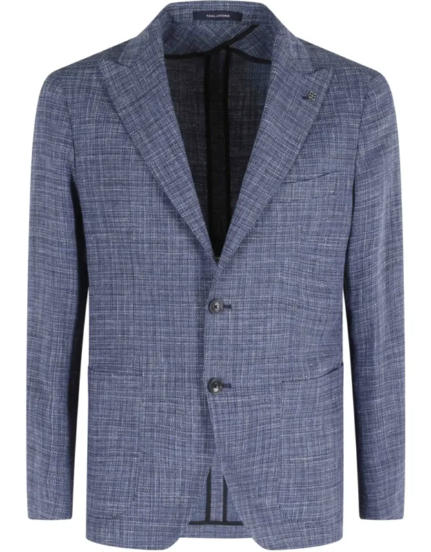 Montecarlo Peak Lapel Mesh Effect Wool-blend Blazer