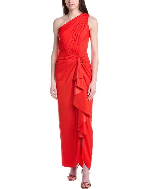 Solid One Shoulder Maxi Dress