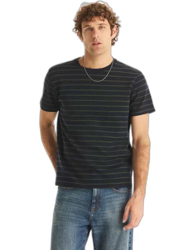 Navigator Waffle Knit Striped Crewneck T-shirt