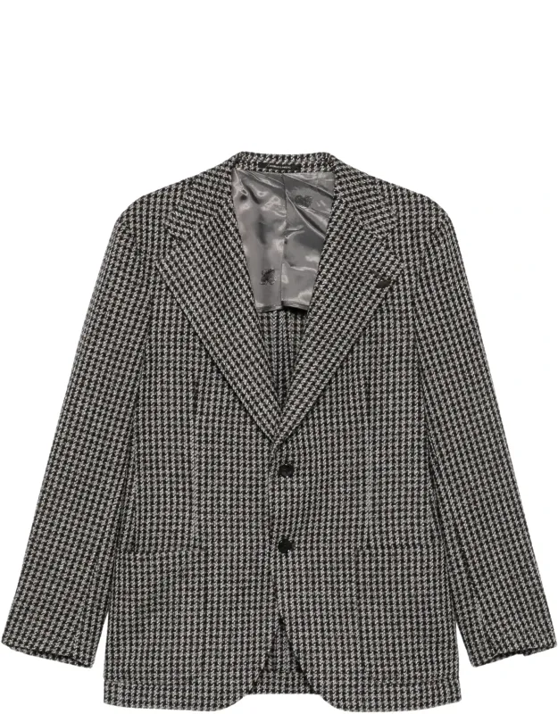 Houndstooth Single-breasted Blazer