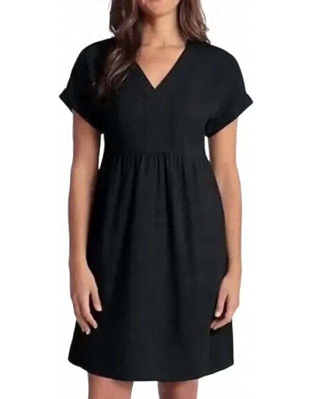 V-neck Linen Blend Dress