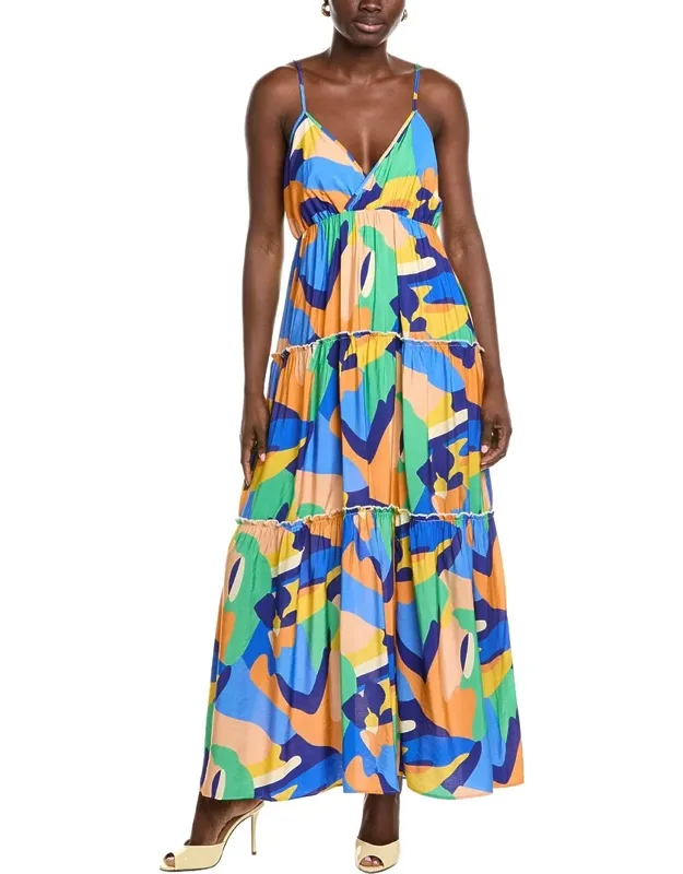 V-neck Tiered Maxi Dress