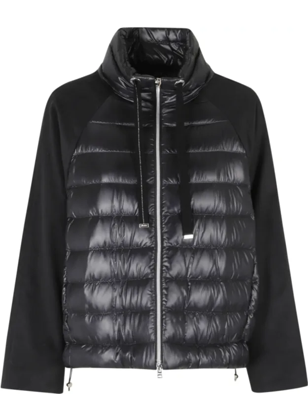 High Neck Drawstring Double-slider Zip Polyester Down Jacket