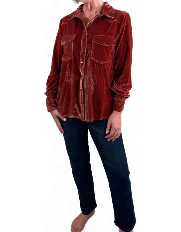 Button Down Velvet Shirt