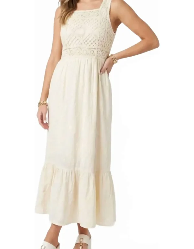 Maribel Crochet Lace Midi Dress