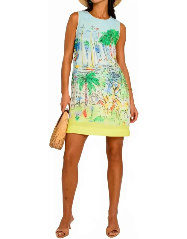 Ellie Mini Dress With Chic Shift Silhouette And Back Button Closure