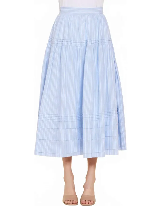 Tiered Stripe Maxi Skirt