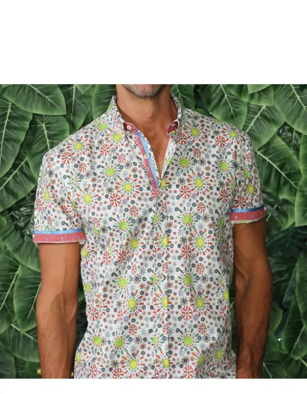 Radiant Sun Pattern Short Sleeve Shirt