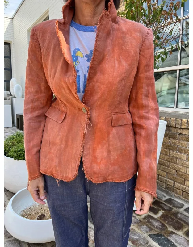 Hand Dyed Blazer In Linen