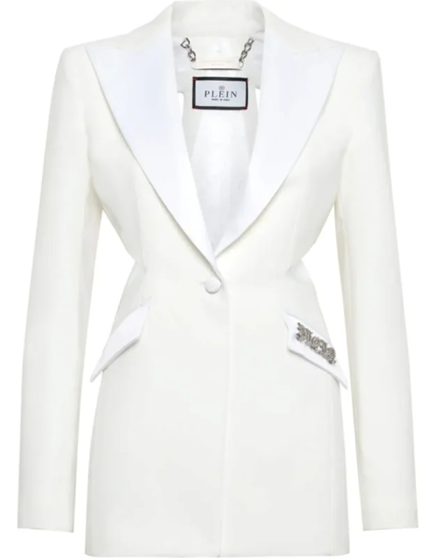 Satin Cutting Fitted Blazer