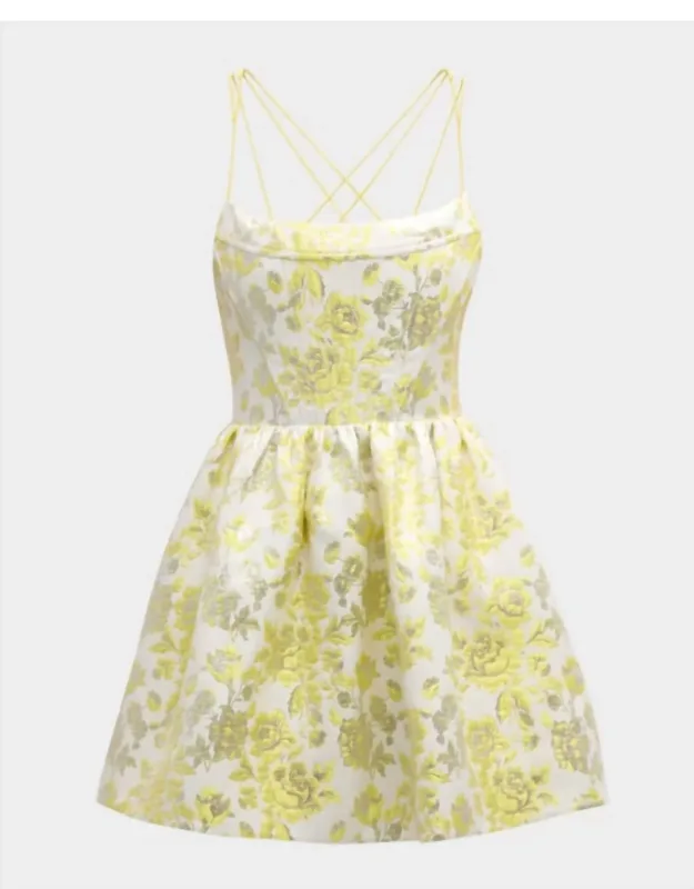 Metallic Floral Jacquard Mini Dress