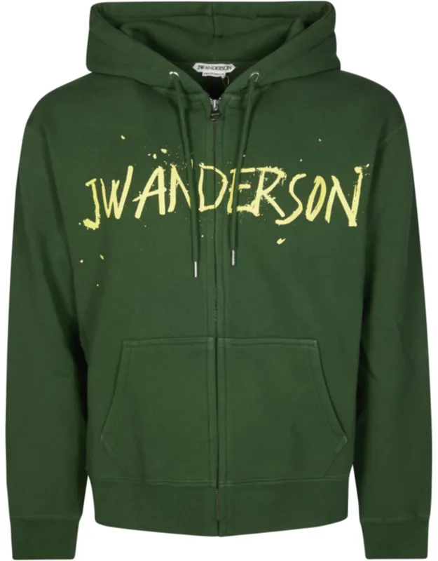 Graphic Drawstring Zip-up Hoodie