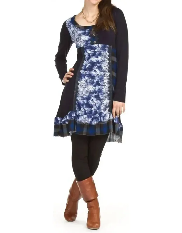 Plaid Lace Patch Dress