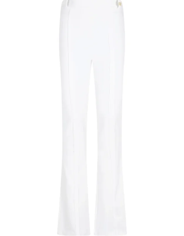 Logo Charm Flared Polyester Formal Pants