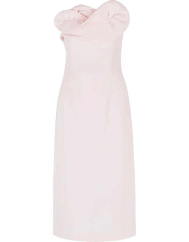 Floral Swirl Silk Corset Midi Dress