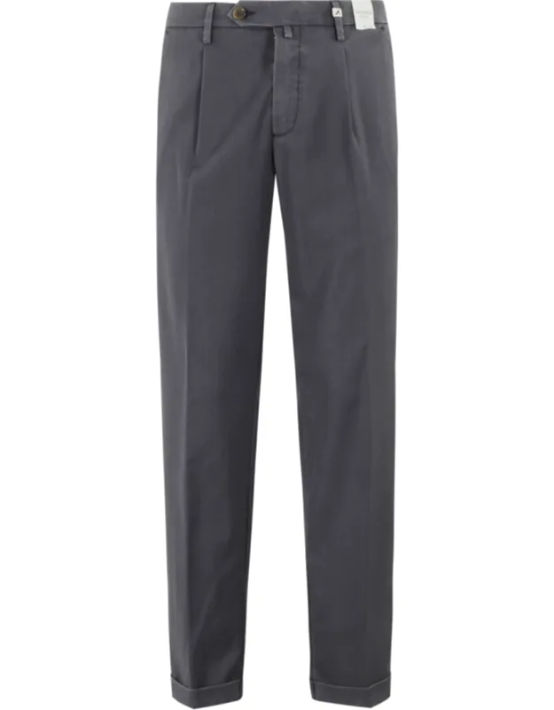 Zeus Turn-up Waist Loops Wool Trousers