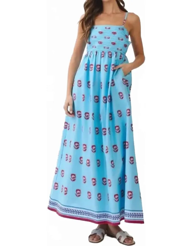 Floral Print Smocked Maxi Dress