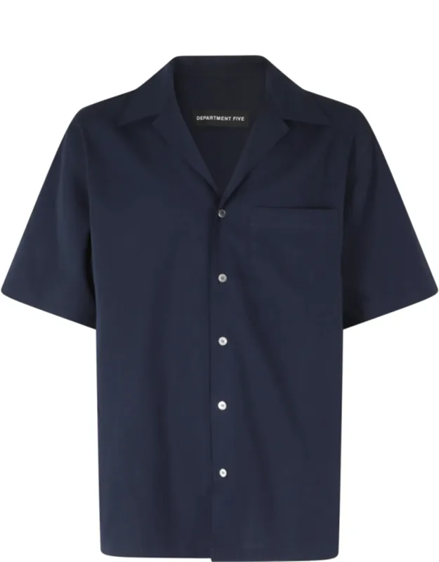 Cape Camp-collar Patch-pocket Cotton Casual Shirt