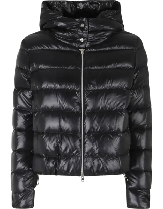 High Neck Hooded Double-slider Zip Down Jacket