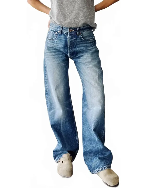 Wide Slouch Mid Rise Jeans
