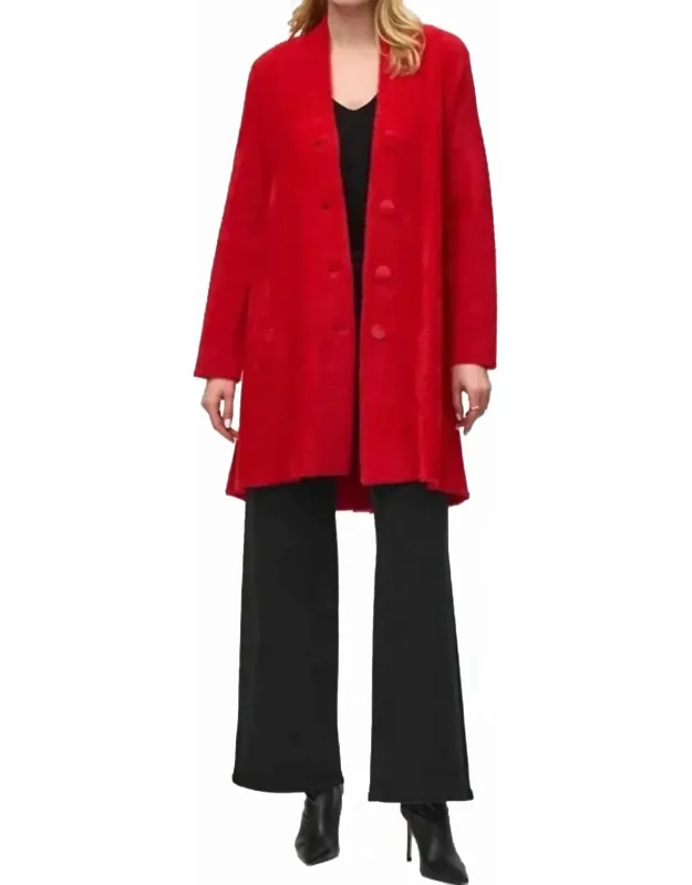 Feather Yarn Flared Coat