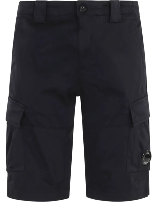 Stretch Sateen Cargo Lens Cotton Shorts