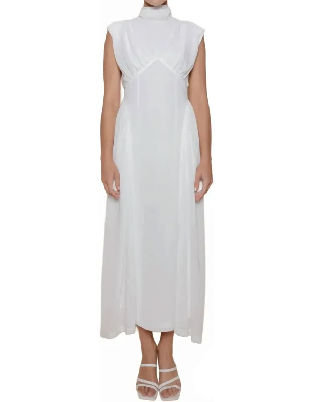 Mock Neck Midi Dress