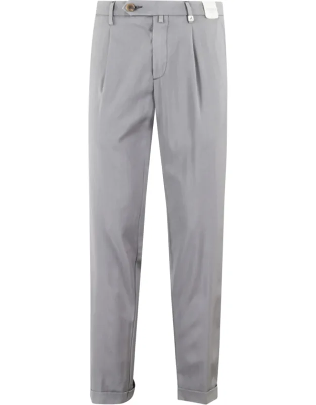 Zeus Turn-up Waist Loops Wool Trousers