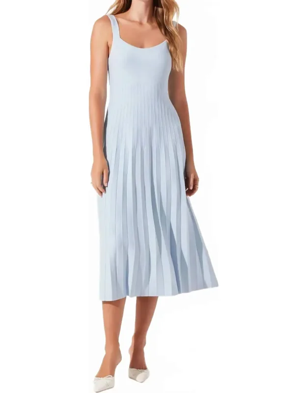 Pleated Midi Sweater Dress
