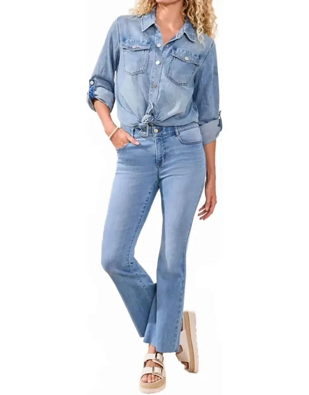 Mid Rise Flare Jeans