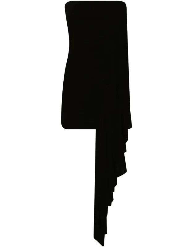 Asymmetric Ruched Strapless Mini Dress