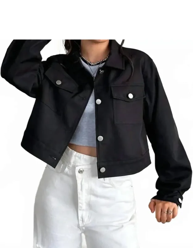 Cropped Faux Suede Jacket