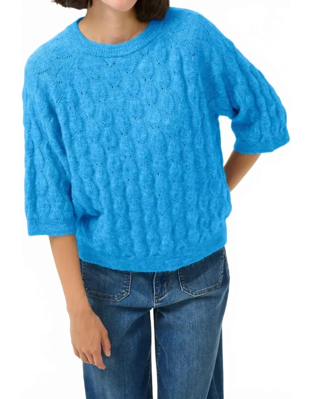 Half Sleeve Round Neck Pullover Sweater