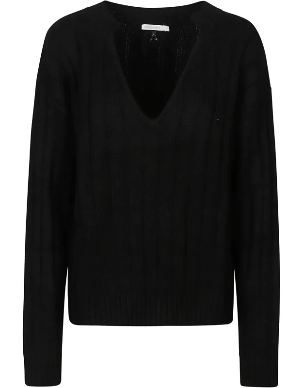 V-neck Acrylic-blend Sweater