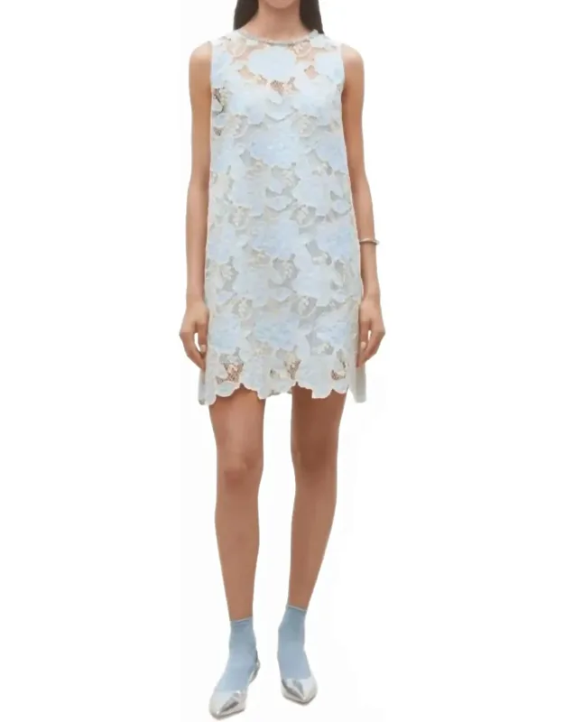 _cerise Mini Dress With Two-tone Guipure Lace And Jewelry Details_