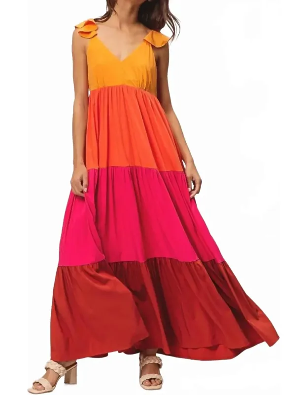 Bria Color Block Maxi Dress